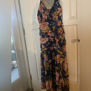 Lulu's Blue Spaghetti Strap Sleeveless Maxi Sundress